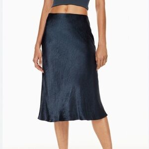 Aritzia Slip Satin Midi Skirt size 2